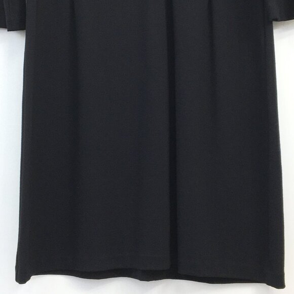 Talbots Long Sleeve Shift V-Neck Sheath Dress in Black Size 10 EXCELLENT - Picture 2 of 8